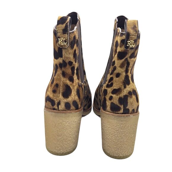 Lauren Ralph Lauren Marianna Leopard-Print Haircalf Bootie 10B Chelsea Boots NEW - Picture 11 of 16